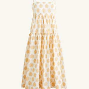 JCrew Floral block print cotton sundress with tie back